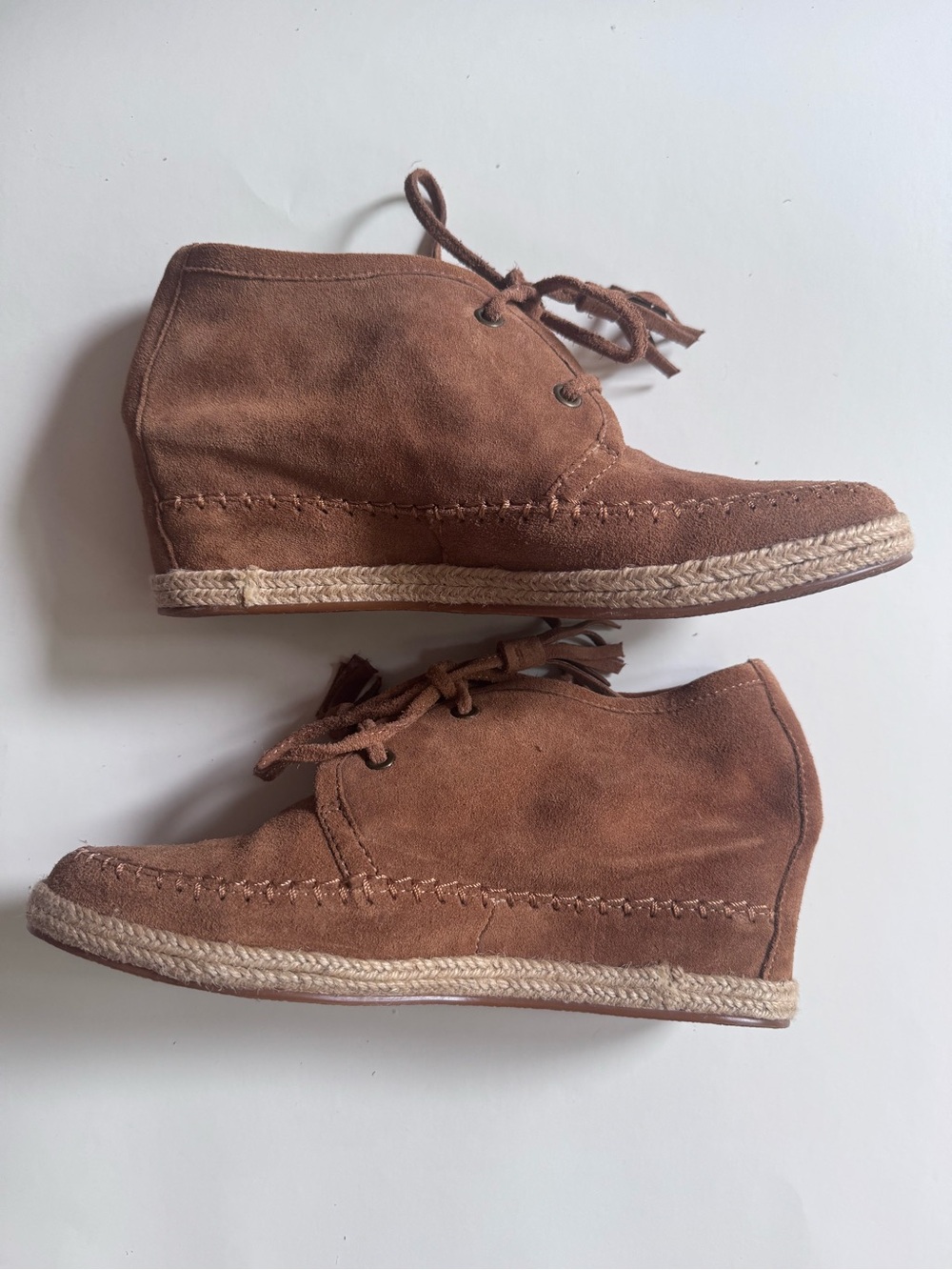 Women’s Casual Leather Wedge Chukka Boots in Brown